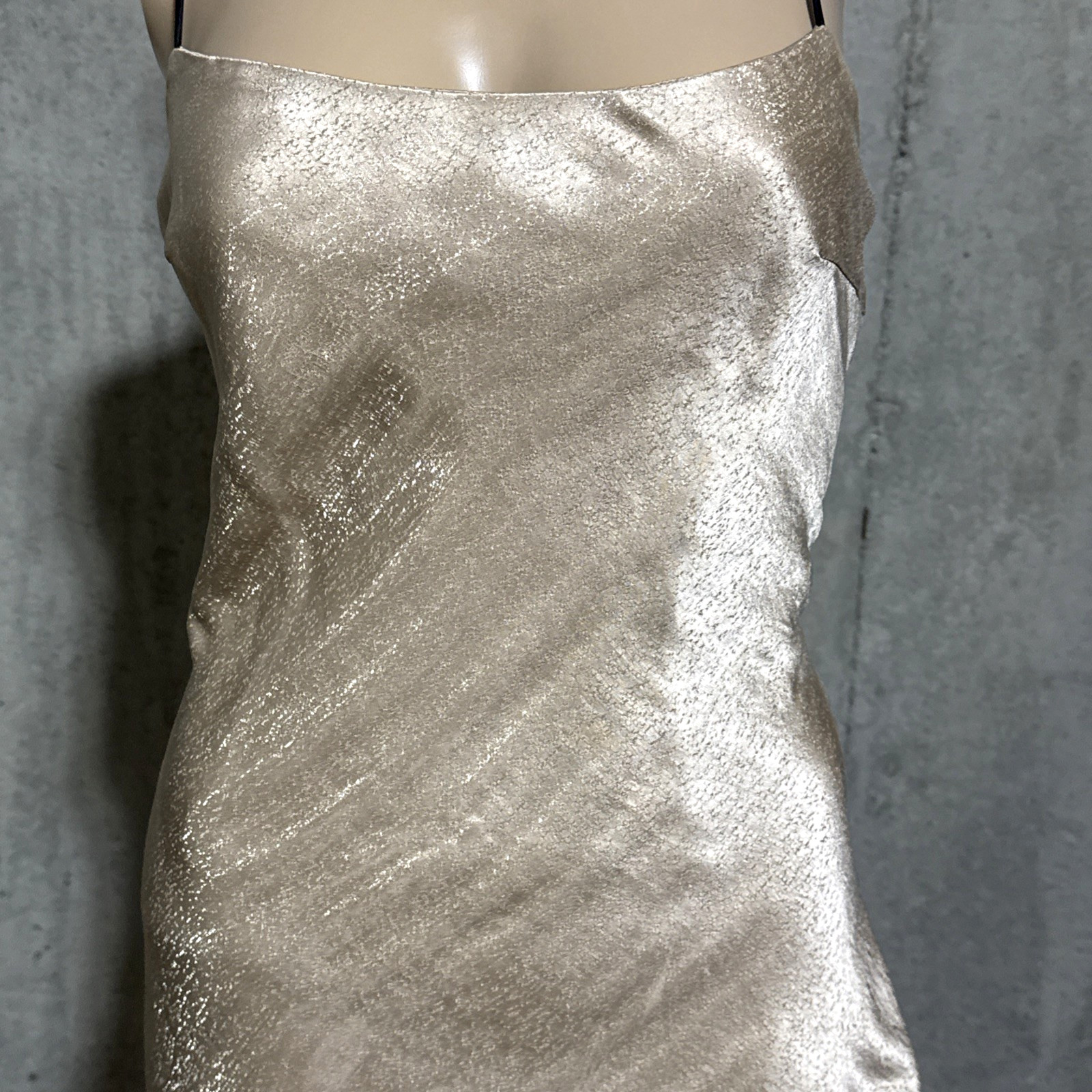 Giorgio Armani Runway Strappy Back Champagne Black Cocktail Dress US 0 2 / T 38 image 8