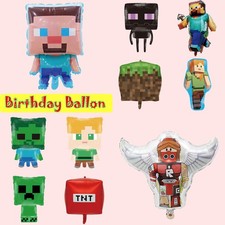 Kids Boys' Mine craft Birthday Balloon Set - for Kids' Parties Party Decorations