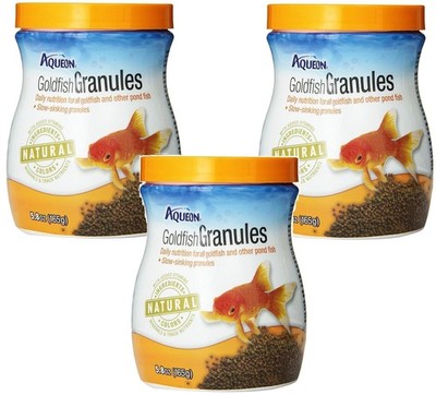 Aqueon Goldfish Granules 5.8-Ounce Aquarium Fish Food Pellets 3 Pack