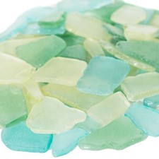 Tumbled Sea Glass Decor Bulk 11oz Pale Green Yellow  Aqua Pieces for Crafts