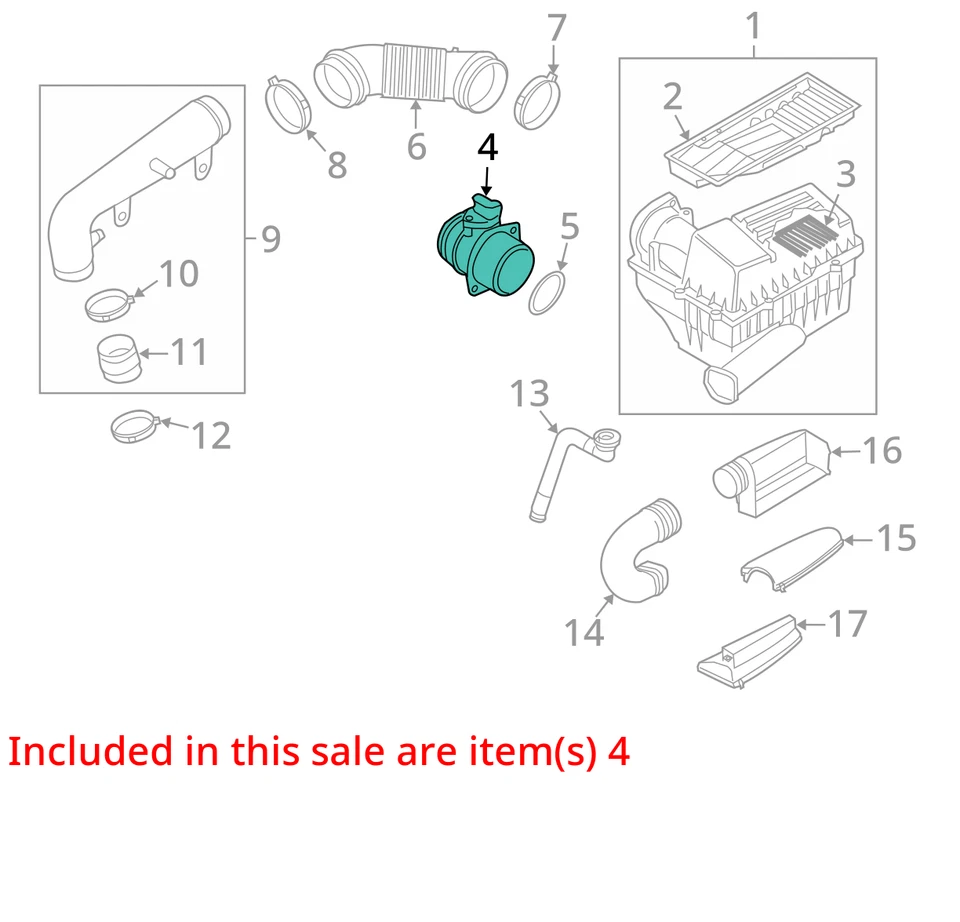 2009 Audi A4 Mass Air Flow Meter Sensor MAF OEM 150K Miles - LKQ356041523 - Image 4 of 4