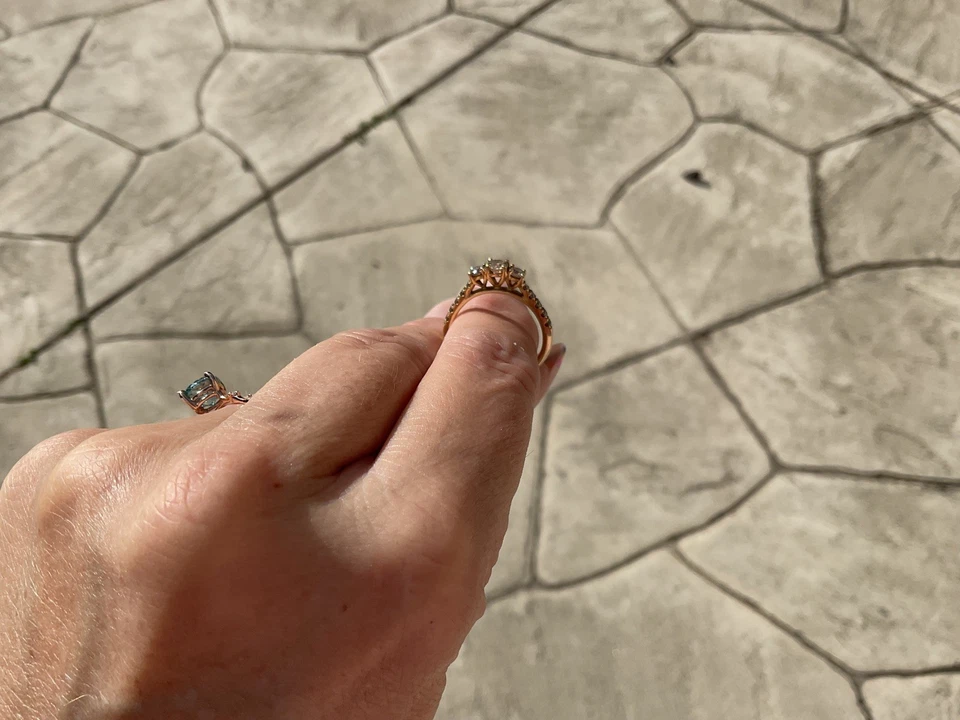 Кольцо с 3 камнями бриллиантами Zales - Изображение 2 из 4