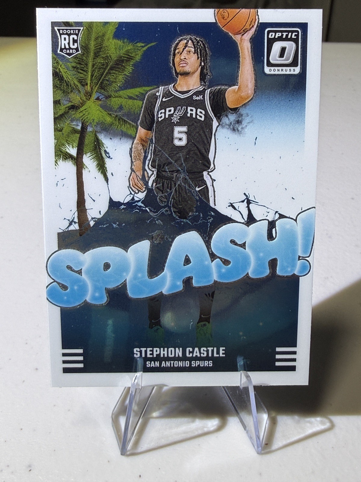 2024-25 Donruss Optic Stephon Castle Splash! #14 (RC) San Antonio Spurs