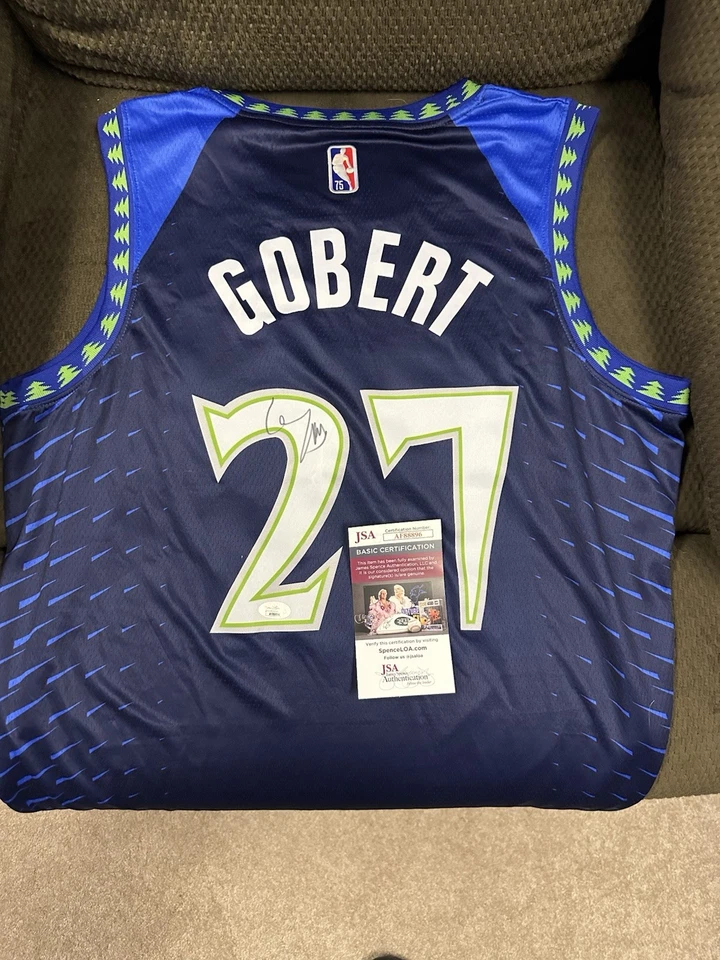 Camiseta deportiva firmada por Rudy Gobert autografiada de los Minnesota Timberwolves certificado de autenticidad PSA DNA Foto 2 de 2