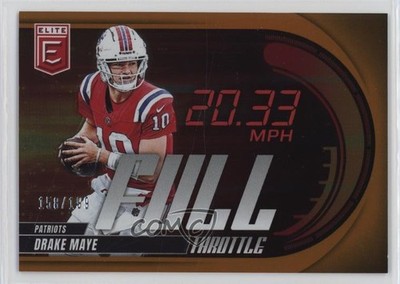 2025 Panini Donruss Elite Full Throttle Orange /199 Drake Maye #24 0e1b
