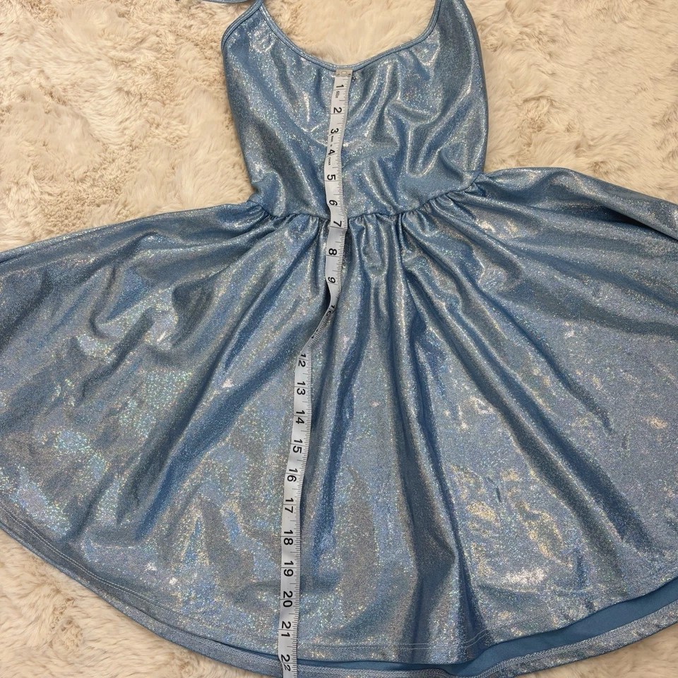 Vestido Patinador Figura Azul Holográfico Brillante American Apparel Cali Sun & Fun S Foto 3 de 4