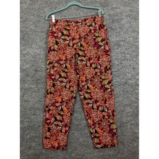 J.Crew Jamie Pants Size 10 Floral Print Colorful Fair Trade Certified