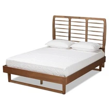 Baxton Studio Lucie Brown Finished Wood Full Size Platform Bed