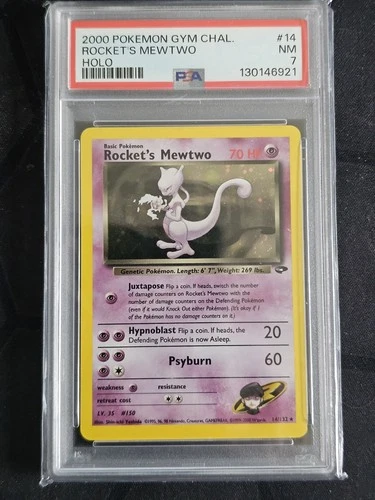 PSA 7 Rockets Mewtwo Holo Gym Challenge 14/132 English