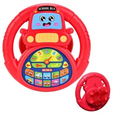 Kids Steering Wheel Toy for Strollers,Shopping Carts,Wagons Red