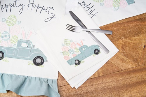 Servilleta de tela bordada única para camión de Pascua Hippity Hoppity - Imagen 3 de 4