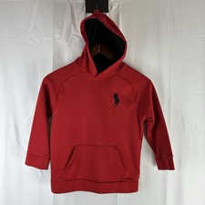 Polo Ralph Lauren Youth Fleece Pullover Hoodie Sweatshirt Big Pony Red Size 7