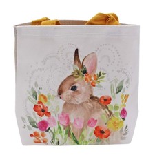 Easter Canvas Bag Floral Bunny Design Egg Hunt, Treat Bag
