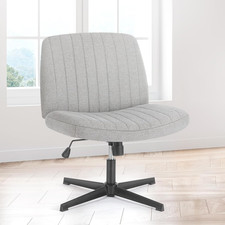 Criss Cross Chair Legged, Armless Office Swivel Desk Chairs No Wheels, Vanity He