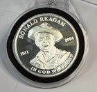 1 oz .999 Silver Round - US President Ronald Reagan - Peace  Through Strength