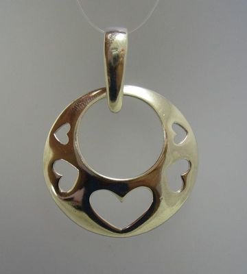Genuine Sterling Silver Pendant Hearts Solid Hallmarked 925 Handmade
