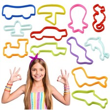 Zummy Silicone Bandz Bracelets variety of vibrant colors and fun shapes 36 pcs