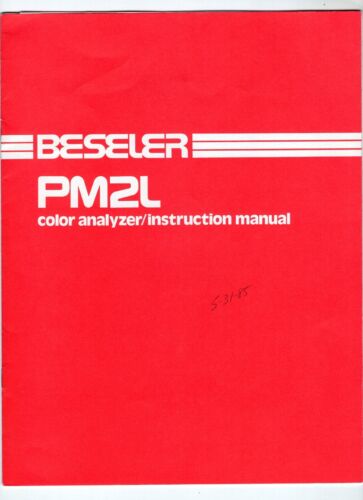 Analizador de color Beseler PM2L manual de instrucciones genuino / guía en inglés - Imagen 1 de 10