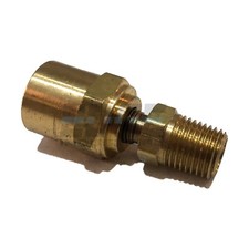 BRASS REUSABLE FITTING ADAPTER 1/4" NPTF MALE X 1/4" HOSE ID X 5/8" HOSE OD