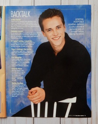 Soap Opera Update Magazine Jonathan Jackson Susan Lucci Emmy Frisco Felicia 1999