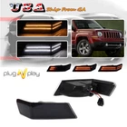 2X Smoke Switchback LED Turn Signal Blinker Corner Lights For 07-17 Jeep Patriot