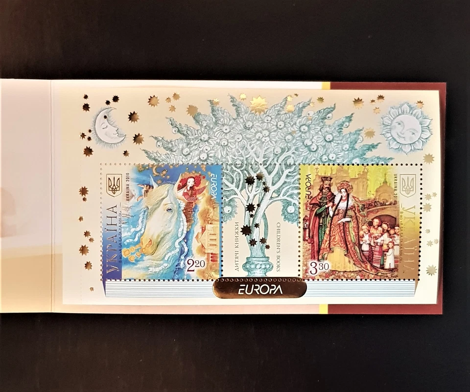 Folleto estampillas postales 2010 bloque Ucrania libro infantil MNH Foto 3 de 4
