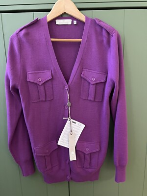 Emisphere Italia Mauve Purple Cotton Cardigan Safari Jacket
