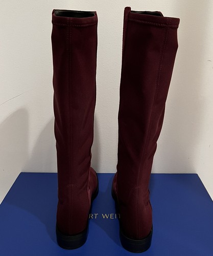 Stuart Weitzman Greer City Cabernet Bordeaux Suede Knee High 5050 Boots 5.5 New - Picture 8 of 11