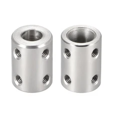 2PACK 8mm to 10mm Shaft Coupling Rigid Coupler Connector Silver