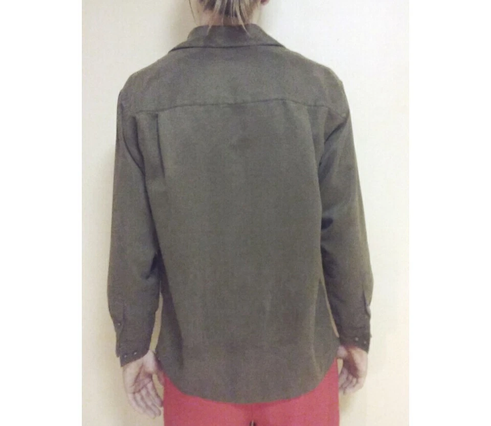 Camisa de vestir para hombre pequeña vintage años 60/70 Buttondown informal manga larga marrón discoteca Foto 2 de 4