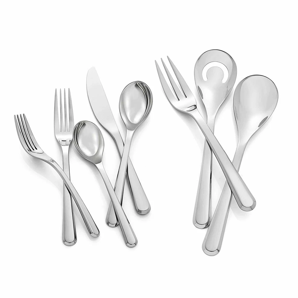 NAMBÉ Nambe Aura 45 Piece Stainless Steel Flatware Cutlery Set - Service For 8