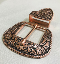 Western 3 piece buckle set copper buckle 38mm brass buckle antique Rose Gold