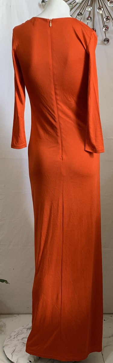 juicy couture orange dress NEW Juicy Couture Sweet Clementine 3/4 sleeve dress coral orange, midi length,