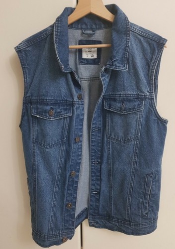 PULL \u0026 BEAR Gilet Jeans Vest Nuovo Mai Indossato - Taglia L | eBay