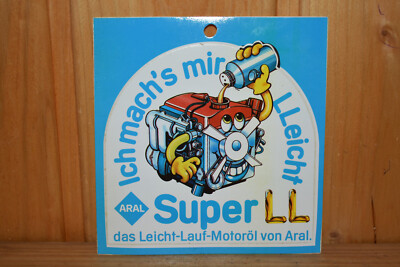 Altes Reklamebild/Aufkleber Aral Tankstelle,Super Motorenöl,Oldtimer,Deko,Retro