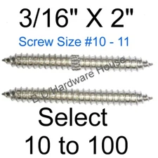 Dowel Screws 3/16" x 2" - Double End Screw Wood Finial Newel Post Baluster Rods