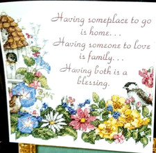   Dimensions  CROSS STITCH KIT FLOWER VERSE Stamped Unfinished Unopened 10 x 14"