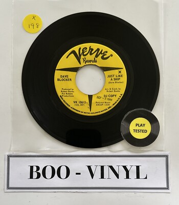Dave Blocker - Just Like A Ship 7  Promo Soul Funk Vinyl Record EX Condition