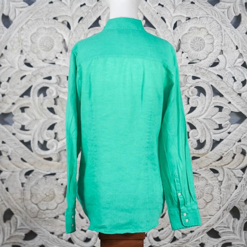 J.Crew Perfect Shirt Women’s Size 6 Green 100% Linen Button-up Summer Light - Picture 9 of 9