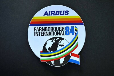 * Vintage 1984 Airbus Farnborough International Promo Werbung Aufkleber