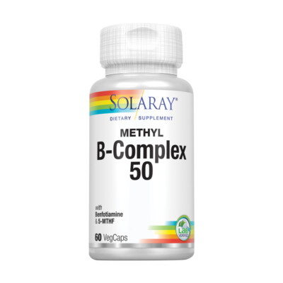 Solaray Methyl B-Complex 50mg | Methylated Forms of Folate & B-12 | Healthy Hair
