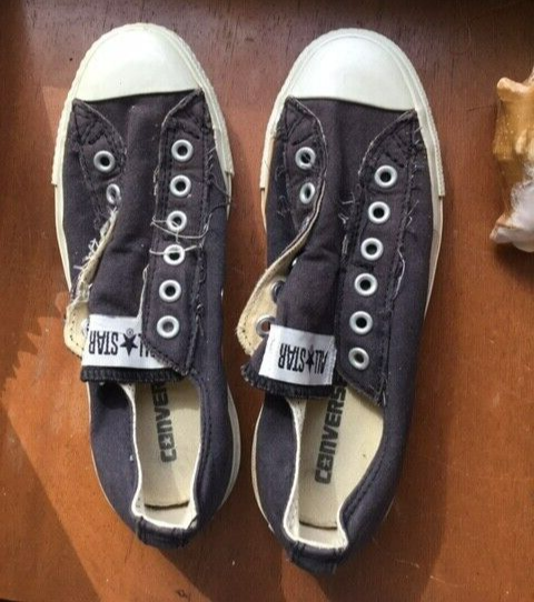 CONVERSE ALL STAR BLACK RAGGED EDGED, NO LACE SIZE 7 - EU