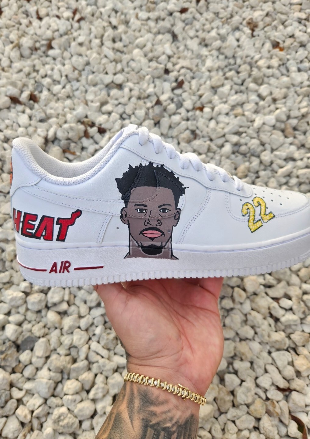 🏀  Nike Air Force 1 Miami Heat 22 Custom / Girls Gs Women Men AF1 ALL SIZE 🏀 image 2
