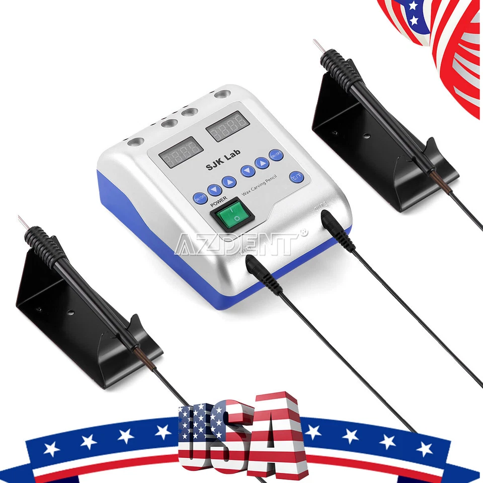 Cuchillo eléctrico de laboratorio dental talla de cera lápiz encerador SJK + 6X puntas + 2X bolígrafos EE. UU. Foto 4 de 4