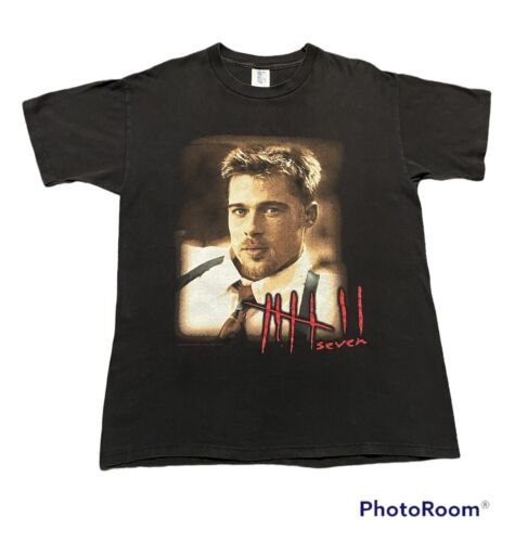 Vintage 90s 1995 Seven 7 Se7en Movie Promo Shirt Gem Size Large L Brad Pitt  Rare