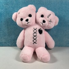 Social Collision Light Pink 2 Headed Goth Bear 15" Plush Backpack Cosplay NWT