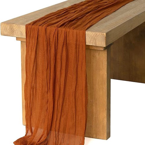 Mesa de Gasa Corredor Comedor Decoración 90*180/300CM Boda Fiesta Mesa Decoración - Imagen 13 de 47