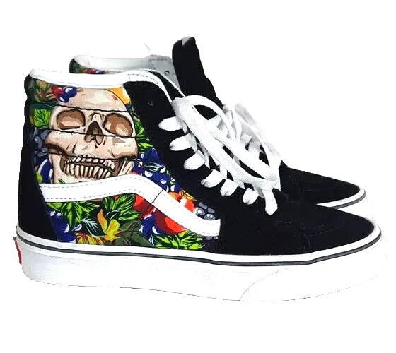 Scarpe unisex Vans Sk8 Hi Fruit Skull Scheletro donna taglia 5 uomo 3 5 scamosciate NUOVE