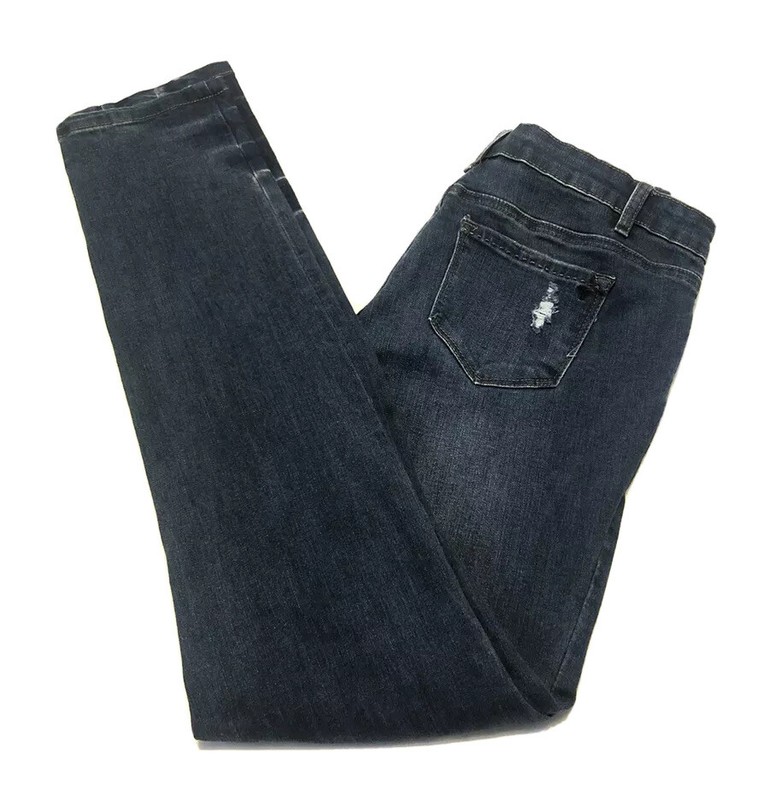 Tractr Denim Girls Size 16 Mid Rise Destroyed Skinny Stretch Blue Jeans