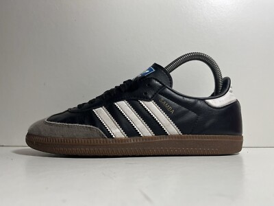 ADIDAS SAMBA VEGAN BLACK GUM SOLE TRAINERS SIZE UK LEATHER UK